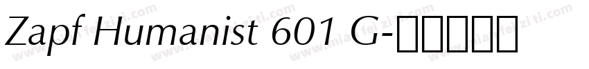 Zapf Humanist 601 G字体转换